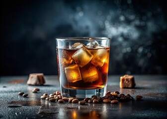 Iced Americano Coffee Drink Minimalist Photography Stock Photo