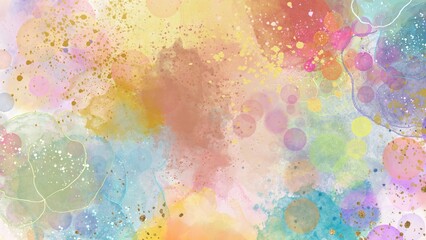 Splash Circles Bokeh Pastel Palette Background Pink, Blue, Green, yellow, orange