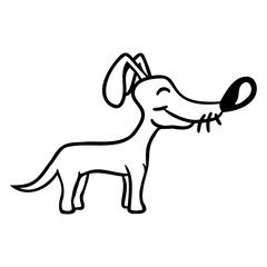 Dog Big Nose Standing Cute Fun Little Happy Funny Design Lover Art Vector Illustration Card T-Shirt Poster Sticker Graphic Print Decorative Drawing Isolated Logo Decoration Symbol Creative Cool Style
