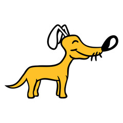 Dog Big Nose Standing Cute Fun Little Happy Funny Design Lover Art Vector Illustration Card T-Shirt Poster Sticker Graphic Print Decorative Drawing Isolated Logo Decoration Symbol Creative Cool Style
