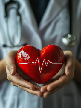 doctors hand holding heart