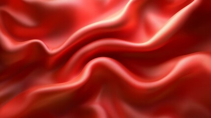 Obraz premium Red Silk Fabric Texture with Smooth Flowing Lines