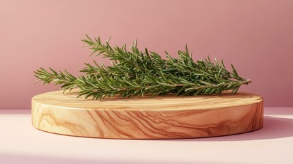Fresh Rosemary on a Wooden Cutting Board