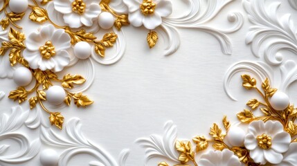 Elegant floral design decorative wall art modern interior bright setting