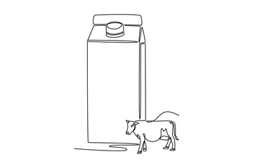 Local organic production concept. Single line draw design vector graphic illustration.	