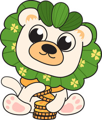 cute animals on St. Patrick's Day elements
