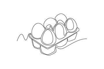 Local organic production concept. Single line draw design vector graphic illustration.