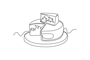 Local organic production concept. Single line draw design vector graphic illustration.