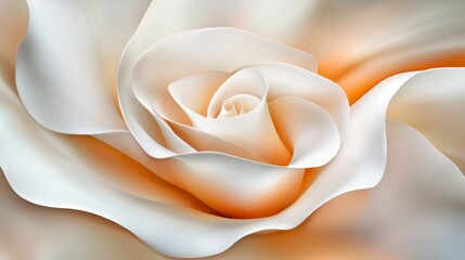 Elegant Creamy White Rose Blossom Close Up Soft Petals Floral Background Texture