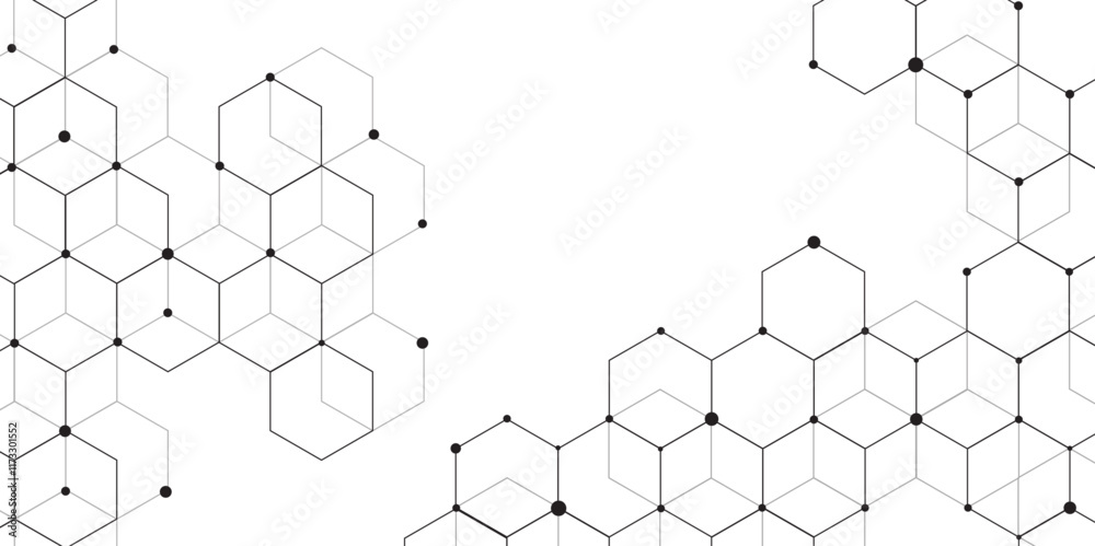 Leinwandbilder molecular structure abstract tech background. geometric white background. vector banner design with 