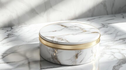 Elegant Marble and Gold Display Stand