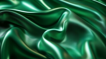 Obraz premium Emerald Green Silk Fabric Texture
