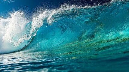 Powerful Ocean Wave Crashing