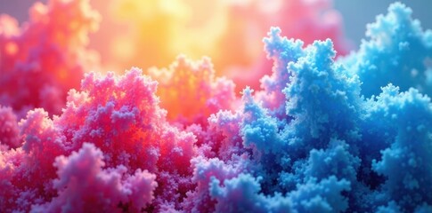 Obraz premium Fuzzy pink, blue, and yellow blend, dreamy texture, texture, background, photo