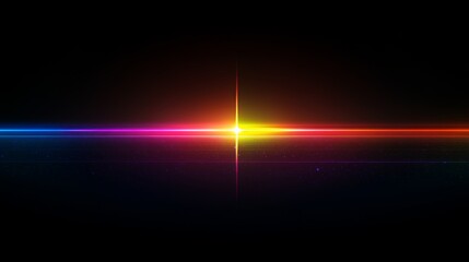 A colorful line of light is shown on a black background