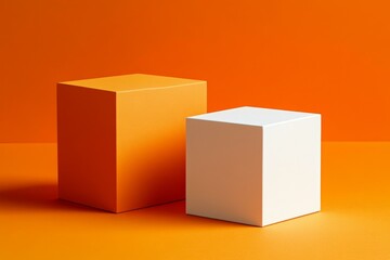Orange and White Geometric Display Boxes