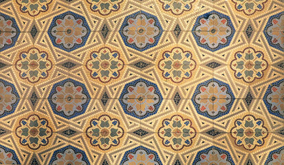 Architectural mosaic detail, abstract background for street, bath and pool.Mosaic floor.