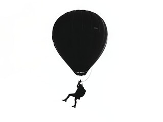 Obraz premium person silhouette flying hot air balloon
