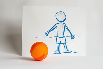 person outline with beach ball
