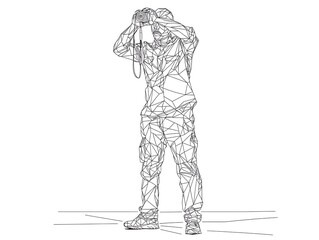 Obraz premium person outline taking photo