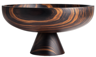 [Transparent Background PNG]Dark Wood Bowl with Stand