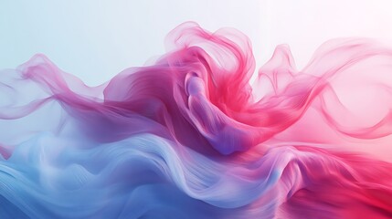 Obraz premium Abstract pink blue fabric swirls, flowing movement, light background, design element.