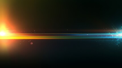 A colorful line of light is shown on a black background