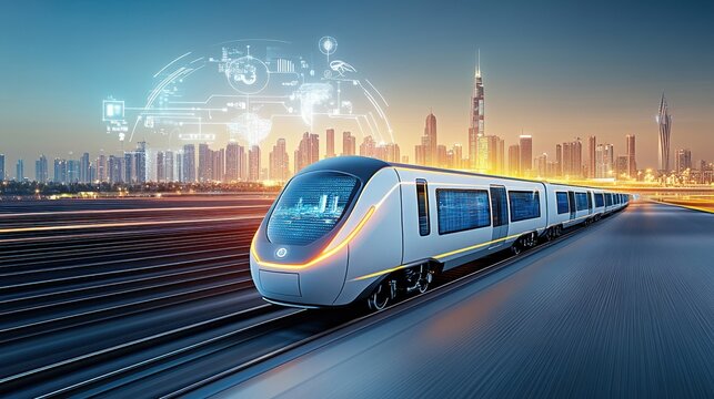 Next-gen transport hubs powered by AI in futuristic settings,World Economy 2025,mobility and trade innovation
