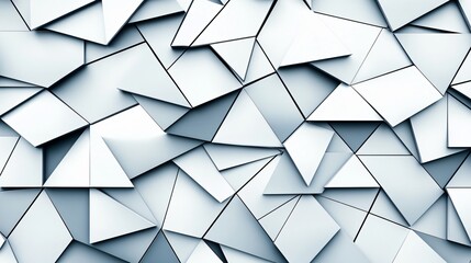 Obraz premium Abstract Geometric Triangular Pattern Background Silver White Polygonal Mosaic Texture