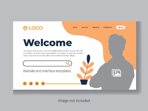 professional business landing page, web home page design template.