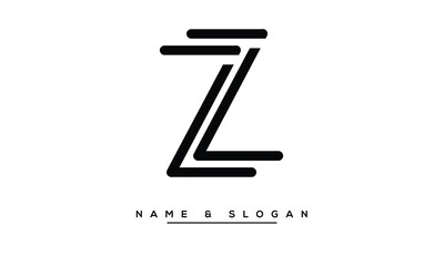 Fototapeta premium ZZ Abstract Letters Logo Monogram