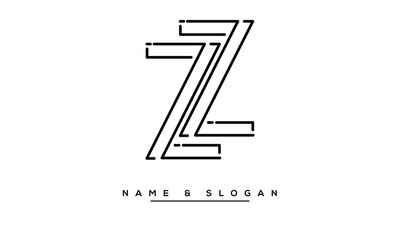 ZZ Abstract Letters Logo Monogram