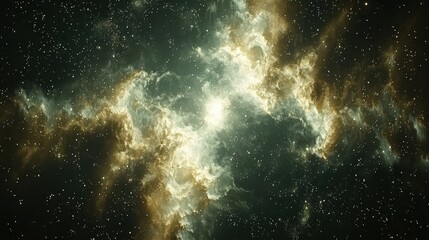 Fototapeta premium A celestial palace floating in an endless sky, with radiant towers and glowing spires that shimmer in the starlight. Rivers of light flow from the palace into the surrounding clouds, creating 