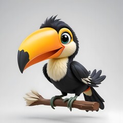 Adorable 3D Animal Character with Vibrant Colors and Playful Expression for Creative Projects. Generative AI