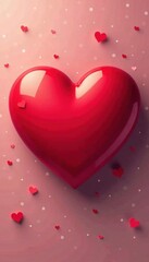 Smooth, vibrant red heart; clean vector lines Ideal for Valentine's Day designs , bright, element