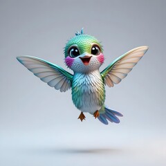Obraz premium Adorable 3D Animal Character with Vibrant Colors and Playful Expression for Creative Projects. Generative AI