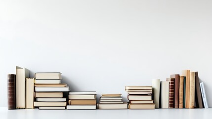 Organizing classic books on shelf home office photography bright