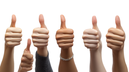 [Transparent Background PNG]Diverse Hands Showing Thumbs Up