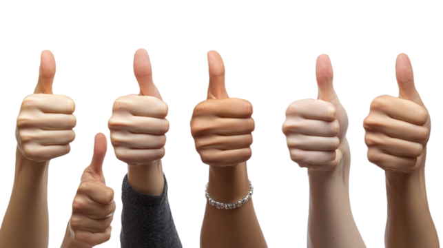 [Transparent Background PNG]Diverse Hands Showing Thumbs Up