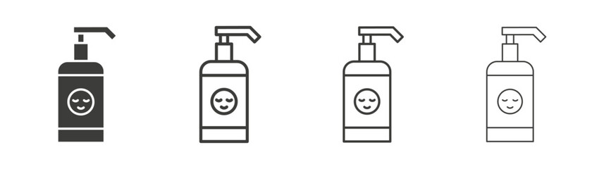 Baby shampoo icon flat and linear vector illustration on white background.