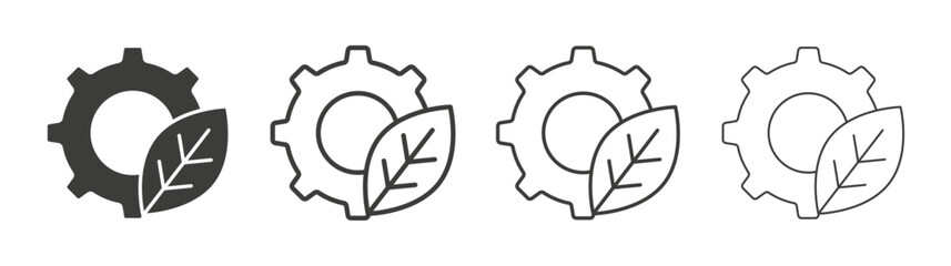 Ecology icon flat and linear vector illustration on white background.