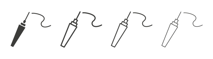 Eyeliner brush icon flat and linear vector illustration on white background.