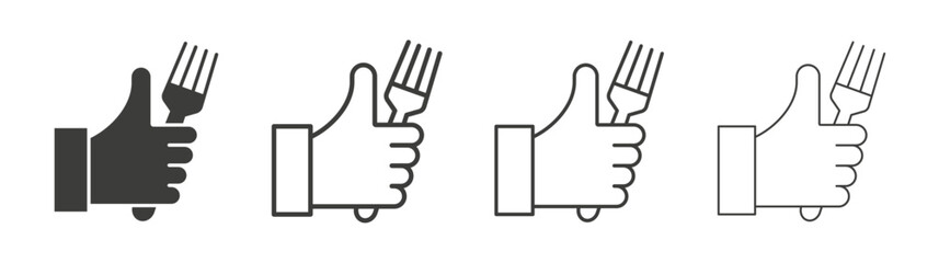 Good food icon flat and linear vector illustration on white background.
