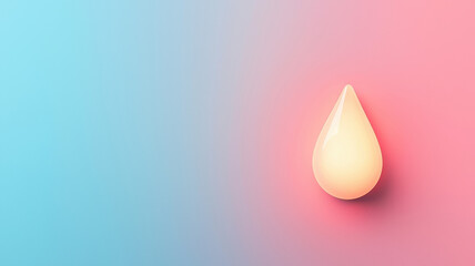 Fototapeta premium glowing droplet on gradient background of pink and blue hues