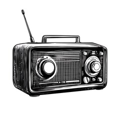 Detailed retro radio illustration.