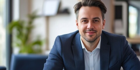 Fototapeta premium Businessman Portrait with Blurred Background