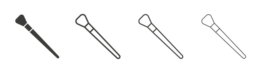 Makeup brush icon flat and linear vector illustration on white background.