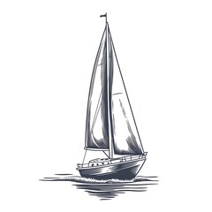 Sketch of a sailboat on water with ripples.