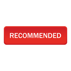 Premium Vector Red Recommended Button Design for Icons, Tags, and Buttons