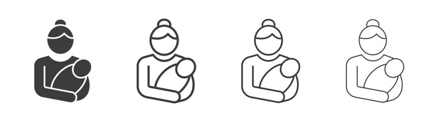 Postnatal care icon flat and linear vector illustration on white background.